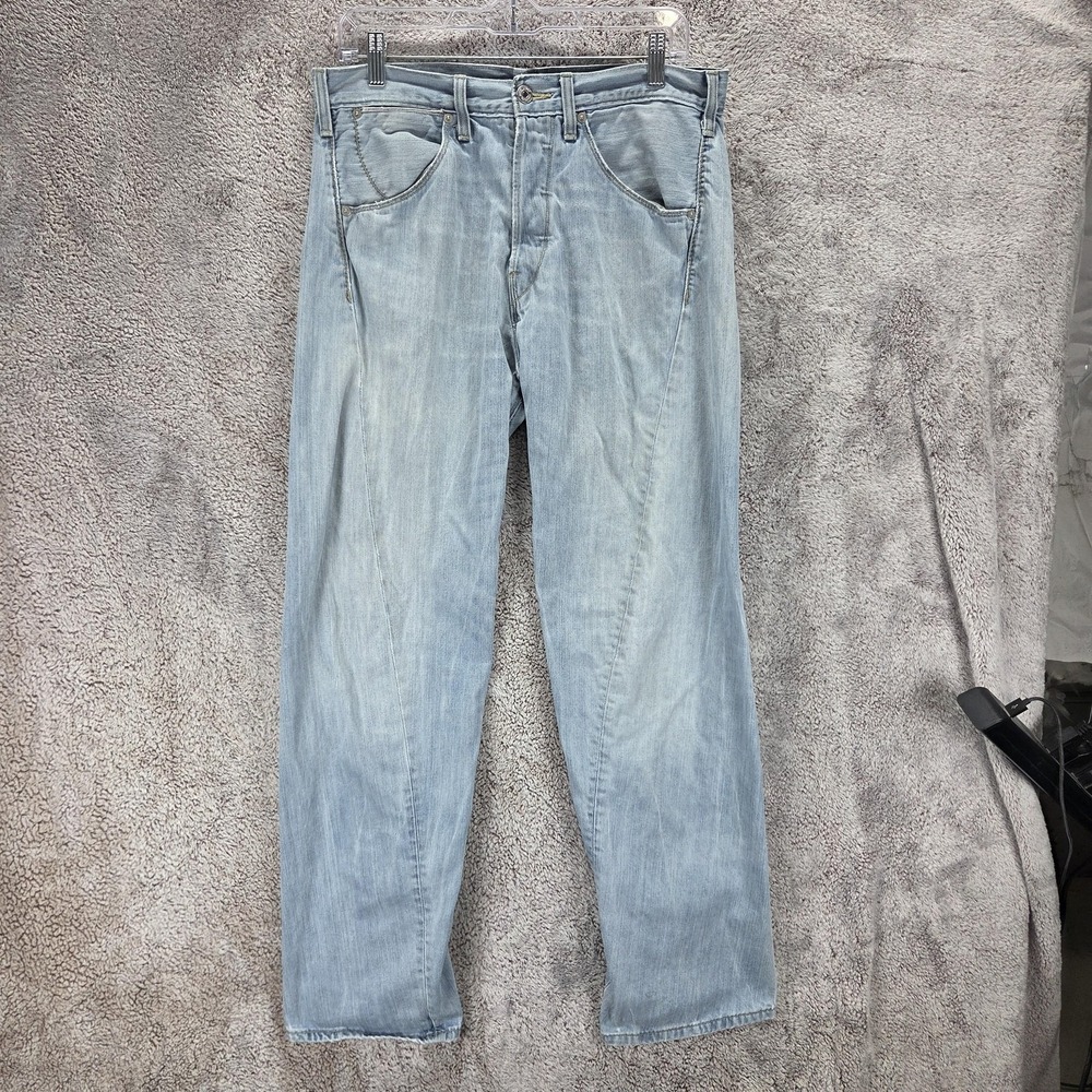 Vintage Levis Engineered Jeans Mens 31x32 Blue Light Wash Twisted Button Fly